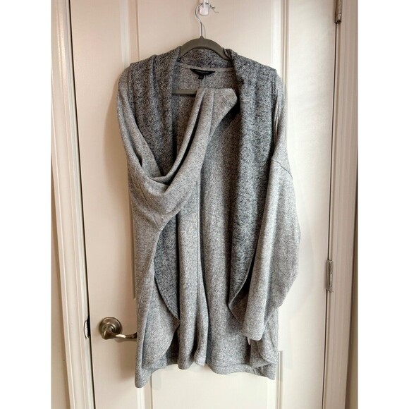 Banana Republic Sweater Womens M/L Gray Knit Cardigan Shawl Collar Minimalist - Picture 6 of 6